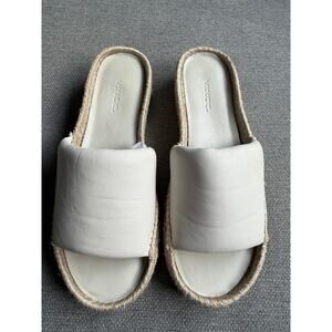 Vince Women's Jesse Espadrille Platform Open Toe Sandal Off White Sz 6